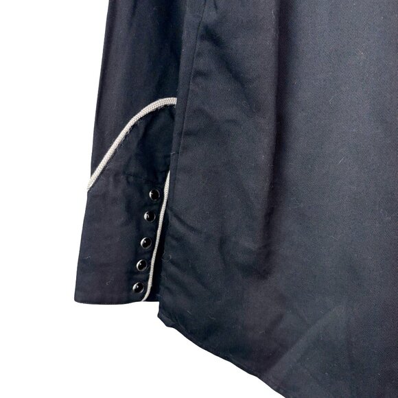 Roper Shirt Mens Large Black Horseshoe Western Embroidered Pearl Snap Rodeo - Picture 5 of 8